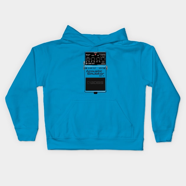 Acoustic Simulator Pedal Kids Hoodie by dcescott